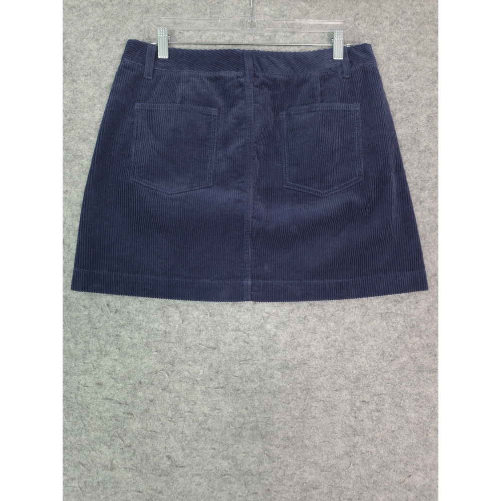 Alex Mill Corduroy Mini Skirt Women 8 Navy Blue Cotton Ribbed Casual Classic - Picture 2 of 6